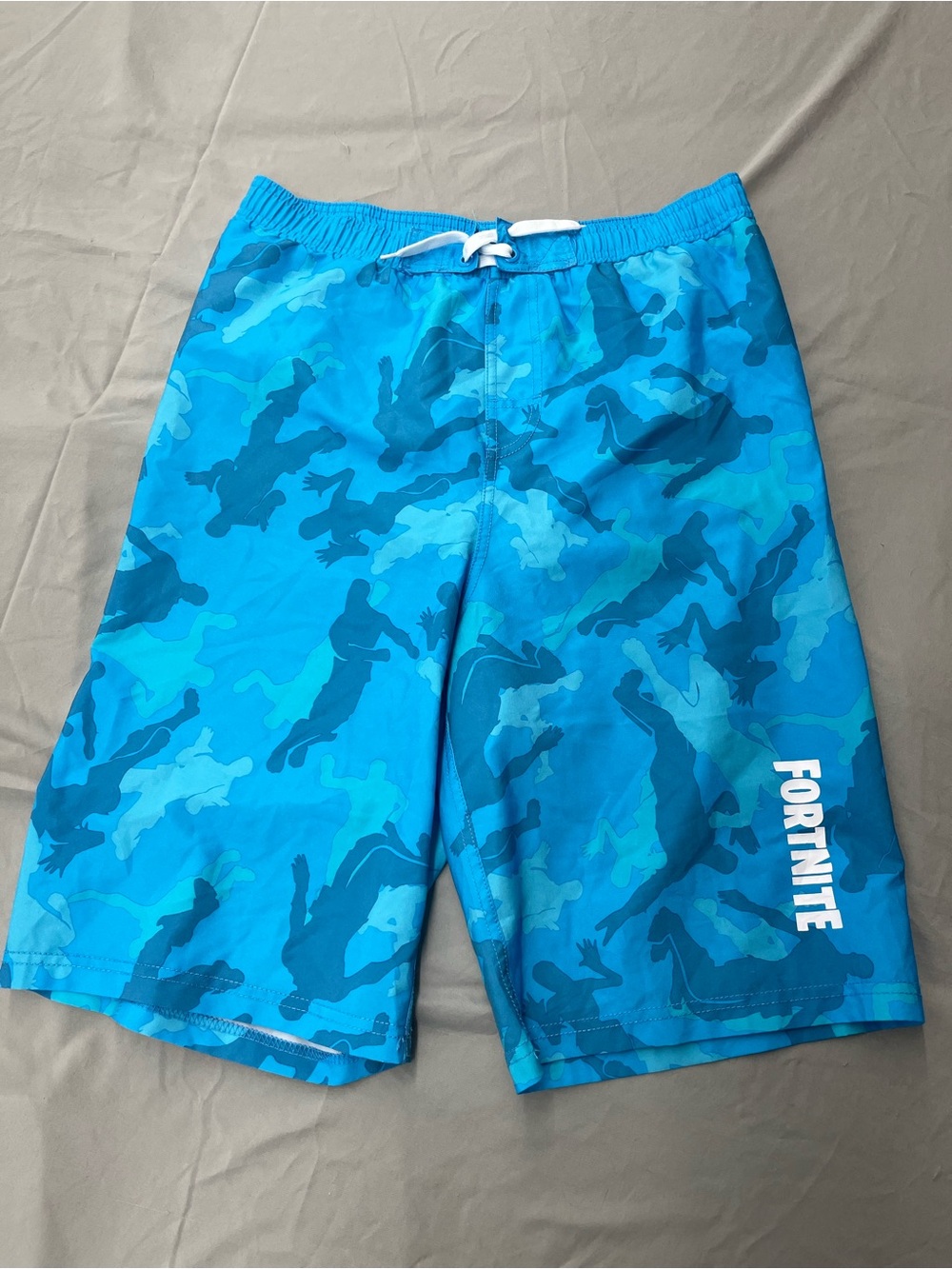 Fortnite Boys' Blue Camo Swim Trunks Size XL 14/16